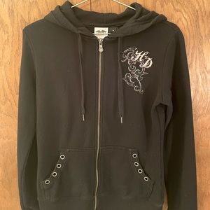 Harley Davidson Zip-Up Hoodie, Size Small